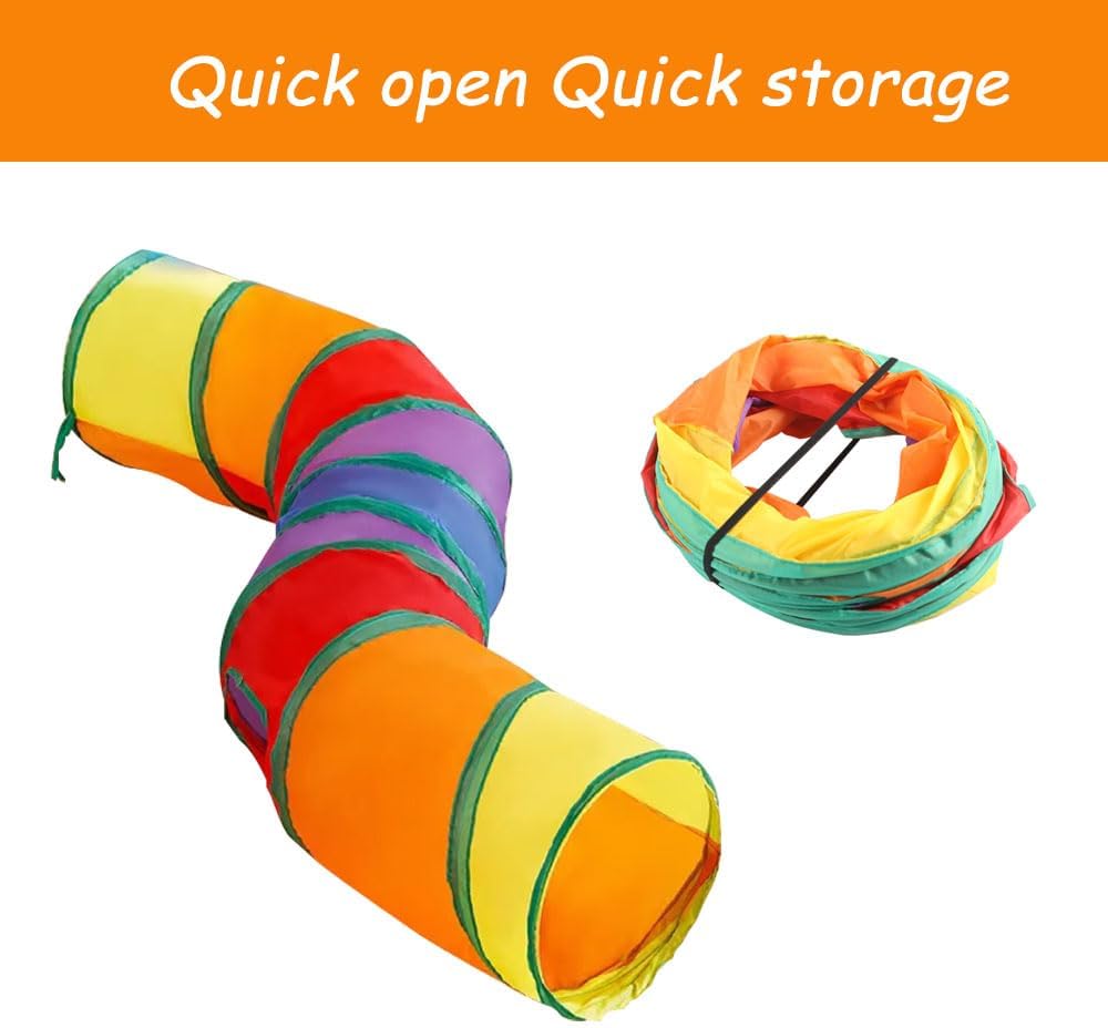 Foldable Rainbow Cat Tunnel
