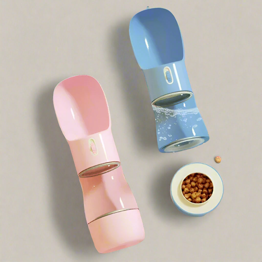 Portable 2-in-1 Water Bottle and Feeder