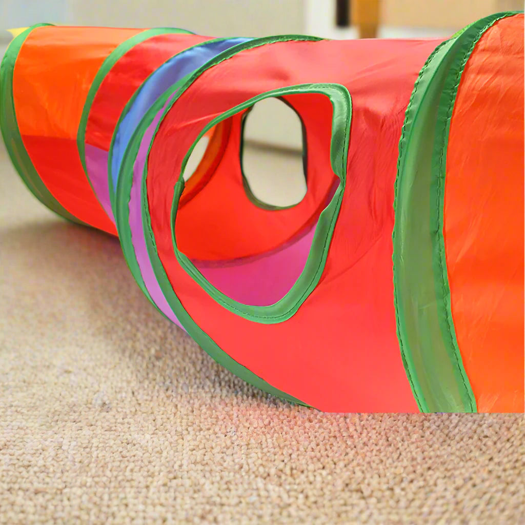 Foldable Rainbow Cat Tunnel