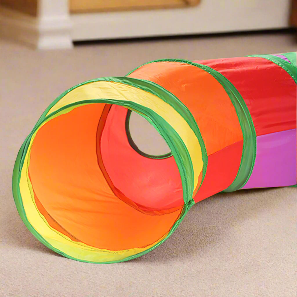 Foldable Rainbow Cat Tunnel