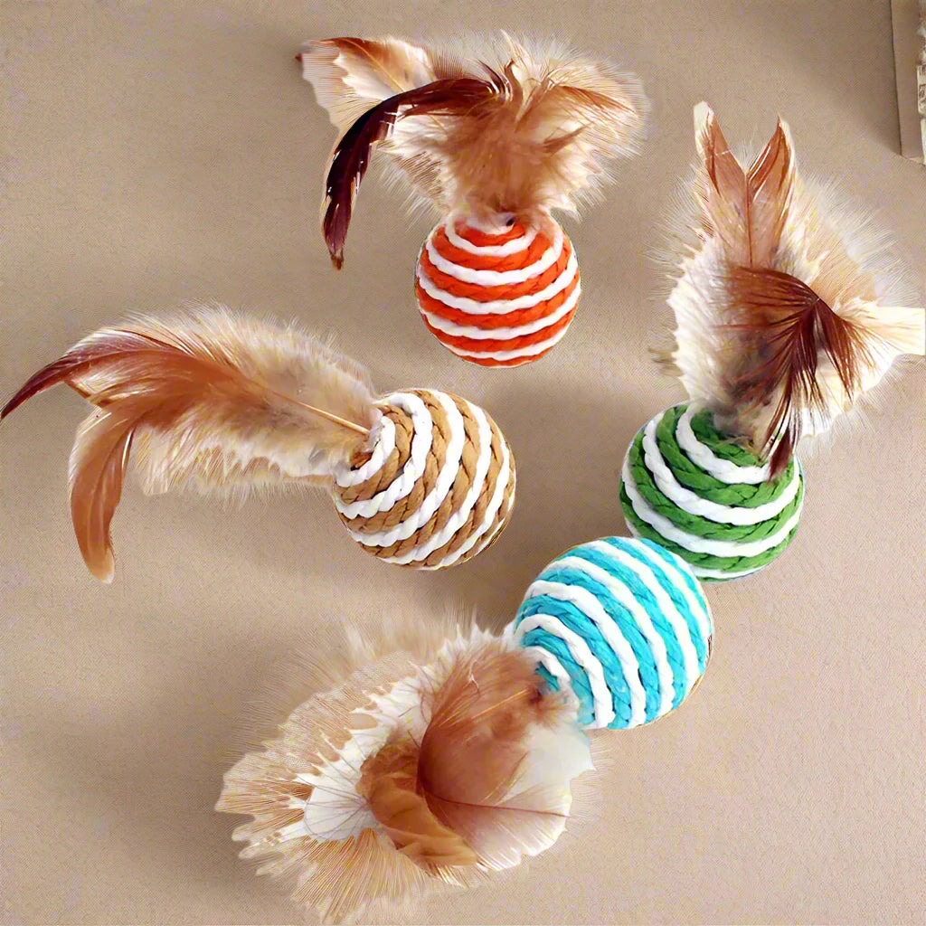 Feather Ball Cat Toy