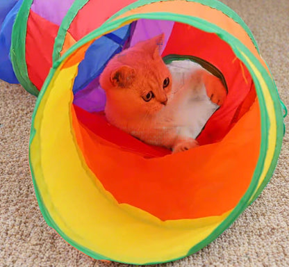 Foldable Rainbow Cat Tunnel