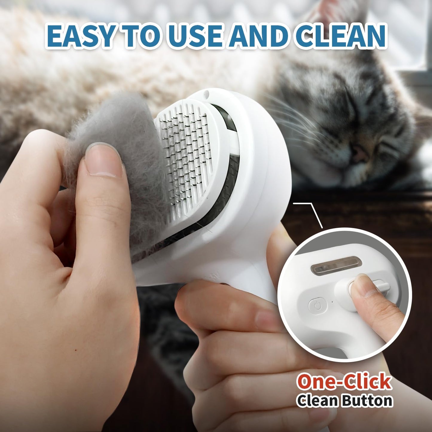 Dual-Action Pet Grooming Comb with Mist