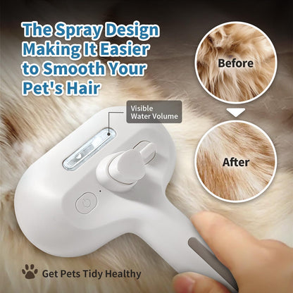 Dual-Action Pet Grooming Comb with Mist