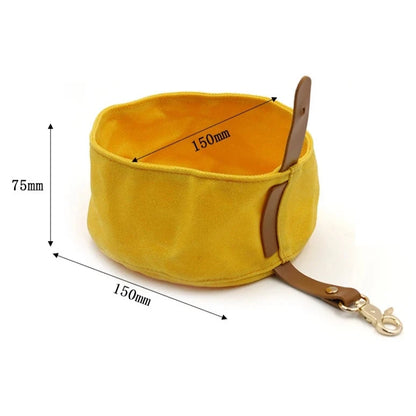 Folding Waterproof Canvas Dog Bowl