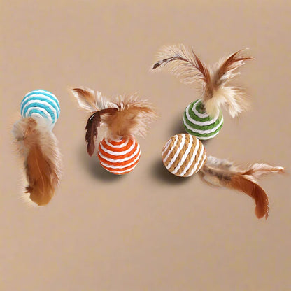 Feather Ball Cat Toy