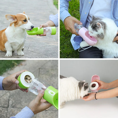 Portable 2-in-1 Water Bottle and Feeder