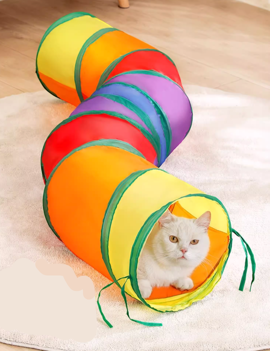 Foldable Rainbow Cat Tunnel