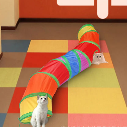 Foldable Rainbow Cat Tunnel