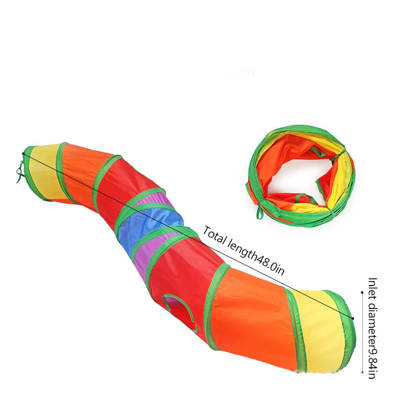 Foldable Rainbow Cat Tunnel